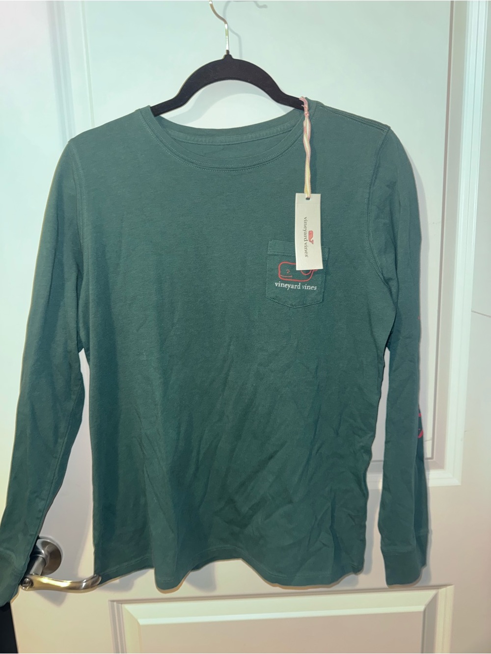 Vineyard Vines Forest Green Long-Sleeve Pocket Tee
